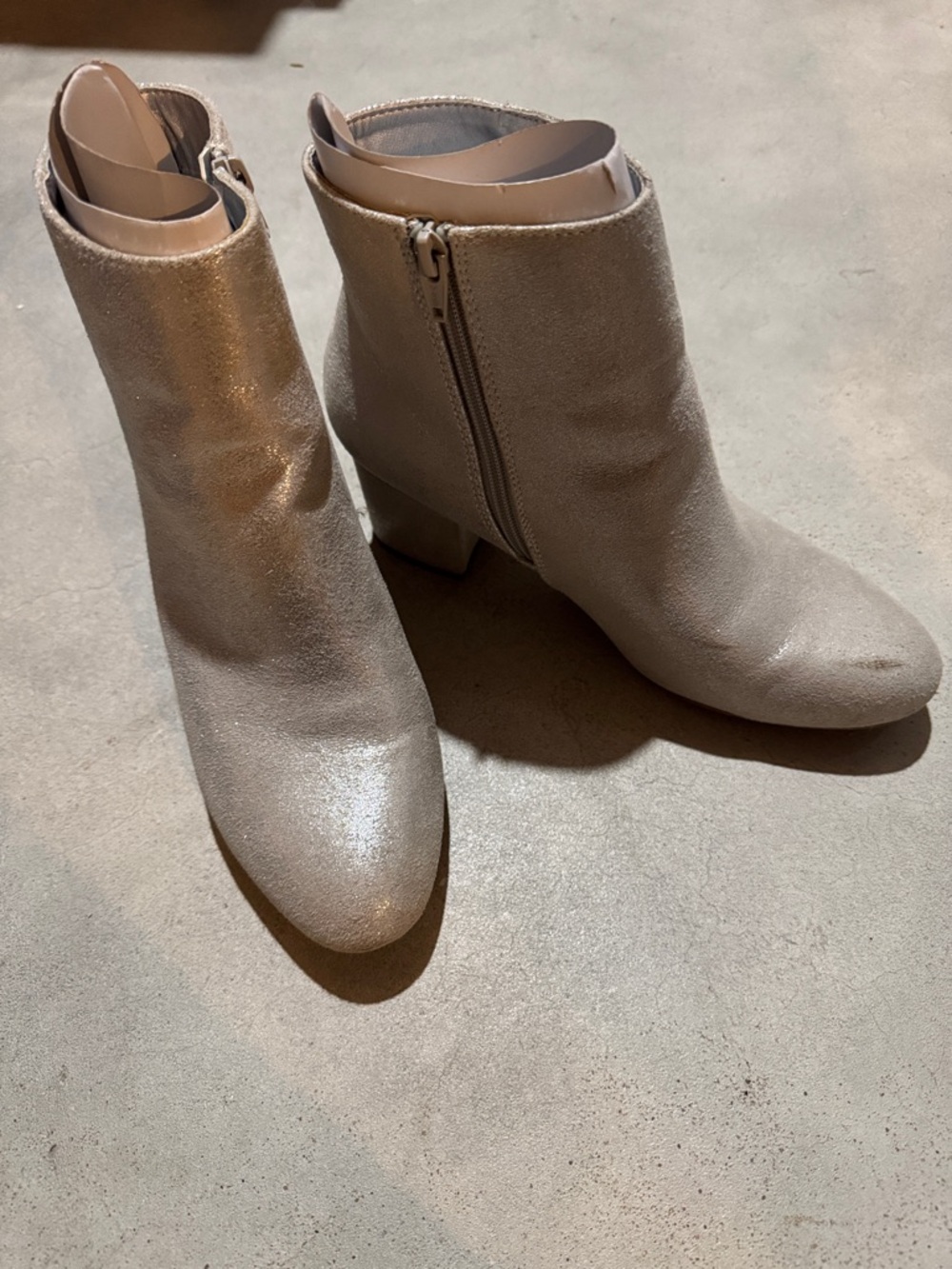 A New Day Target Silver Metallic Ankle Booties with Side Zip